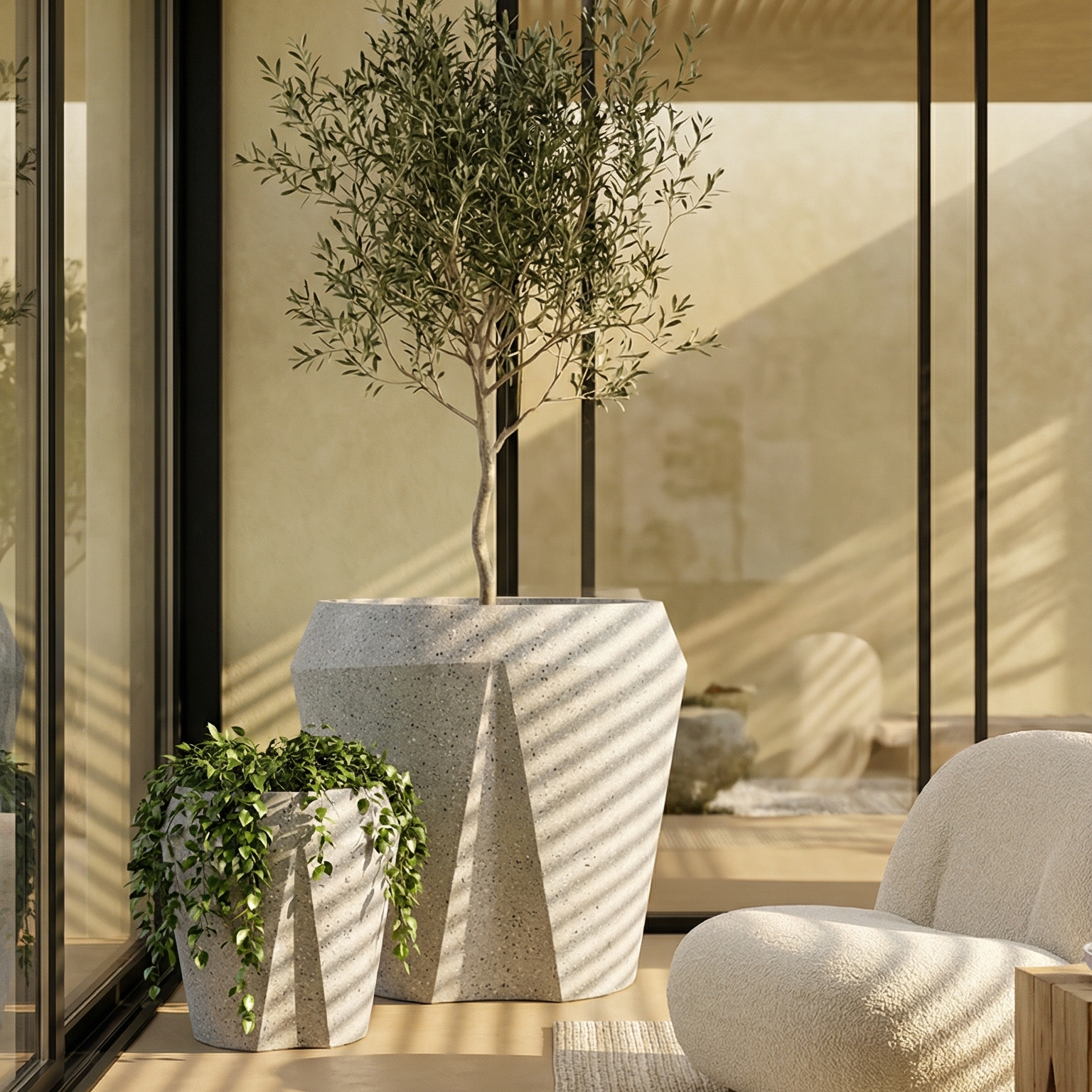 DOLINA Hafif Beton Saksı 